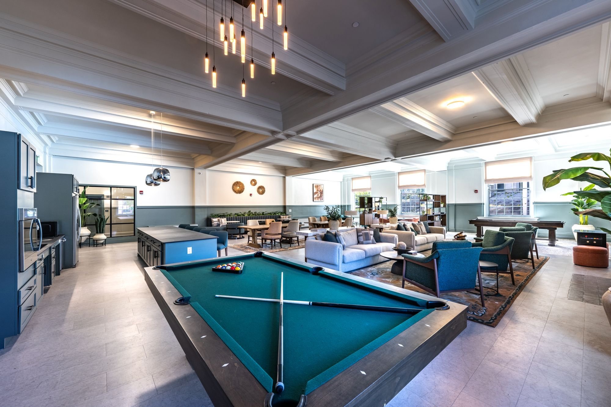 Community Pool Table_Amenity Space_Residences on Lincon Square_Worcester